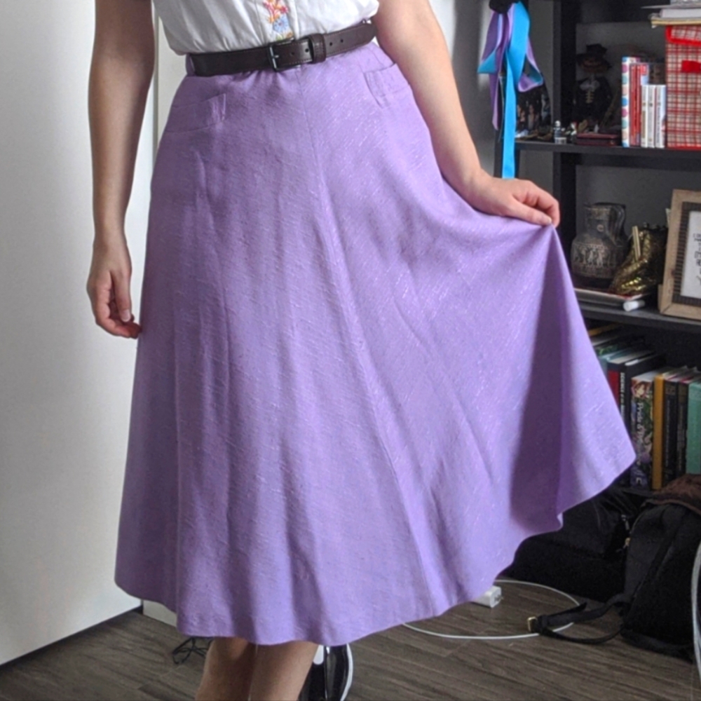 Vintage Purple Lavender 50s 60s Skirt